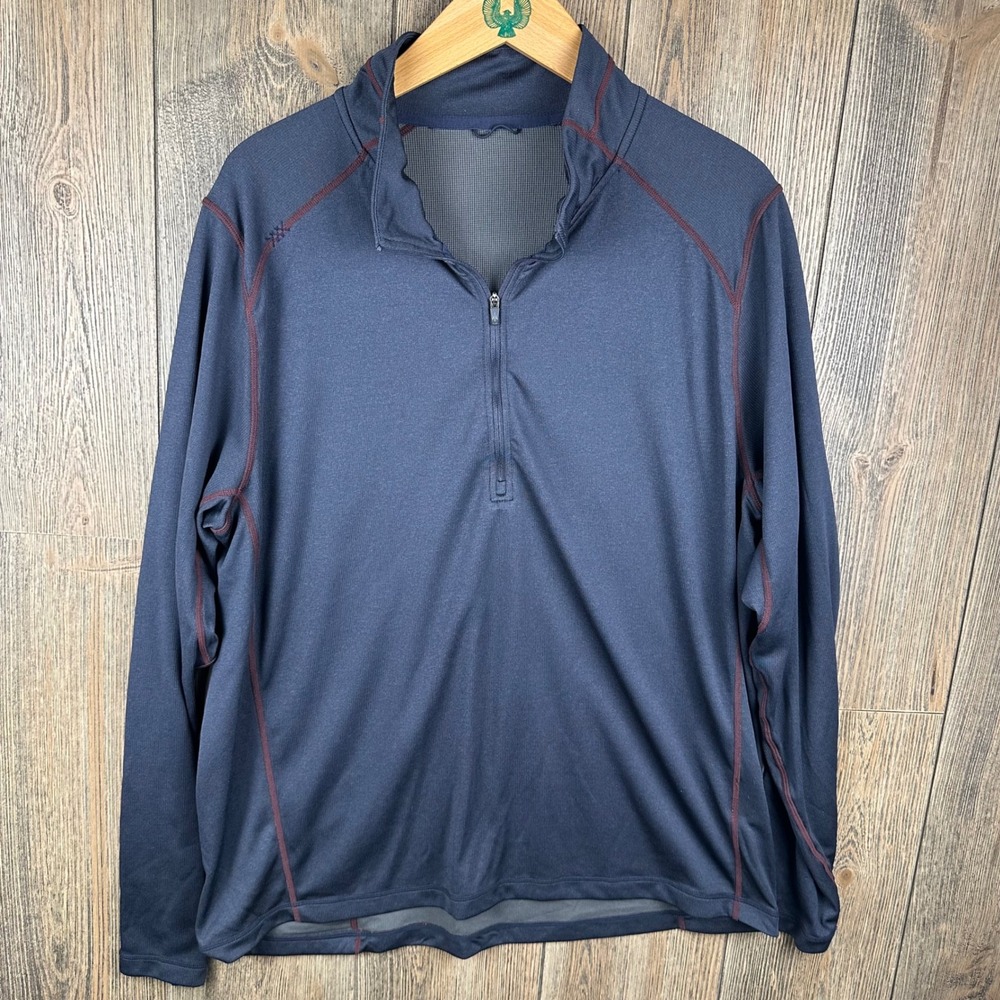 Rhone Session 1/4 Zip Long Sleeve Pullover Shirt Blue Polartec Size Large - Picture 2 of 7